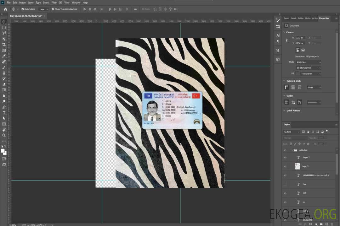 Permis de conduire Turquie photolook AVANT template Permis de conduire Turquie photolook AVANT template